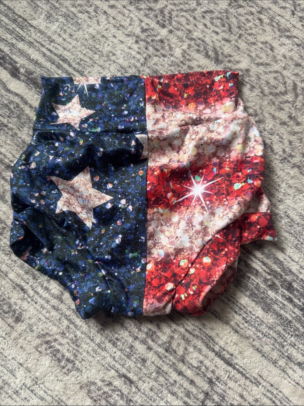 Kids Sparkle Flag Print Bloomers - Red & Blue